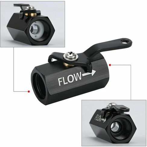 AN8 8AN Shut-off Valve with Aluminum Cable Lever - Black in Saudi Arabia