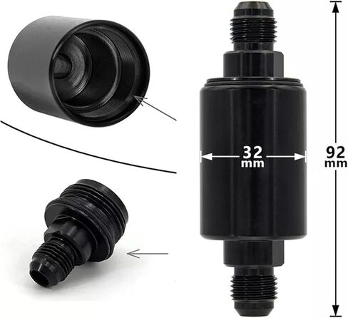 -6AN in-line filter high flow removable cleanable black in Saudi Arabia
