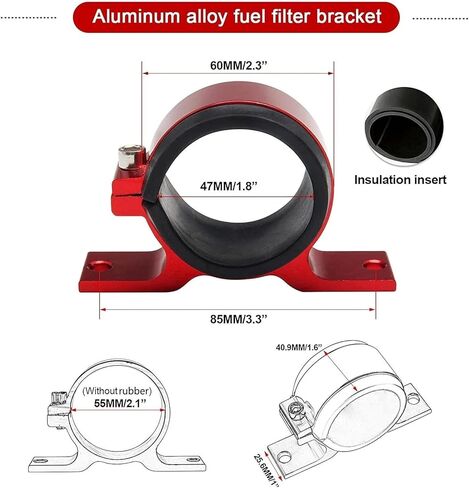 50MM Red Filter 100 Micron Cleanable Inline Filter Red 6/8/10AN Adapter in Saudi Arabia