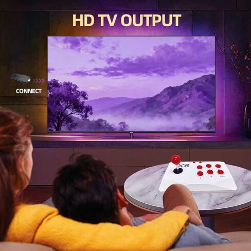وحدة تحكم ألعاب الفيديو أركيد ريترو جيم ستيك 128 جيجا 40000 لعبة 4K TV HD التوصيل والتشغيل لآلة ألعاب أتاري مع عصا التحكم أركيد (2 لاعب) in Kuwait