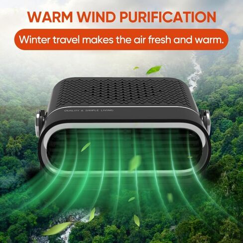 Portable Electric Car Heater Fan with 360° Rotation, 12V/24V Fast Heating Windshield Defrost Defogger, 2026 New 2 in 1 Heating & Cooling Window Fan, Plug into Cigarette Lighter for Car (12V) in Saudi Arabia