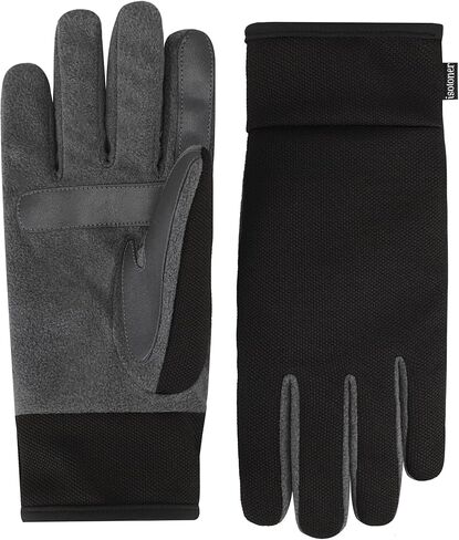 isotoner Men’s Tech Stretch Touchscreen Texting Double Lined Cold Weather Gloves with Water Repellent Technology in Kuwait