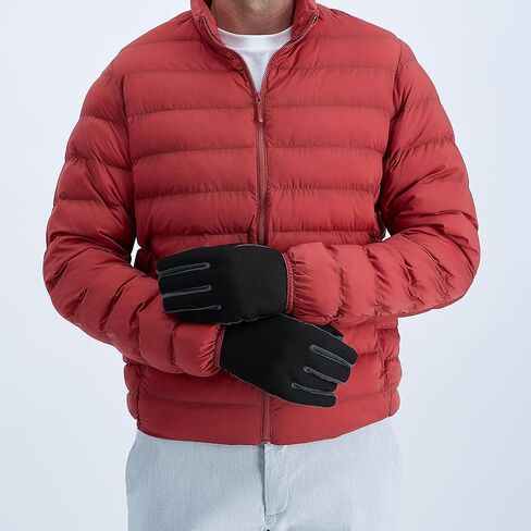 isotoner Men’s Tech Stretch Touchscreen Texting Double Lined Cold Weather Gloves with Water Repellent Technology in Kuwait