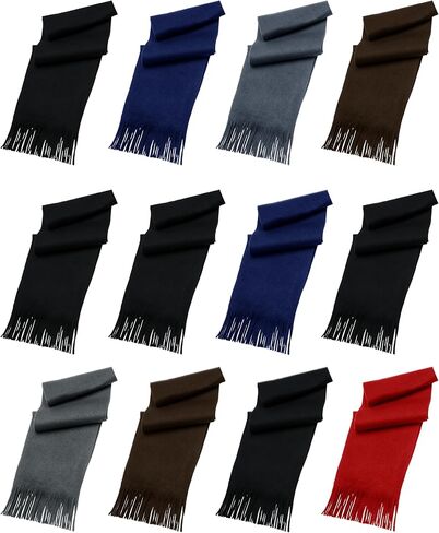 12 Pack Fleece Winter Scarves, Warm Winter Scarf Multi-color Bulk Wholesale, Unisex Men Women in Kuwait