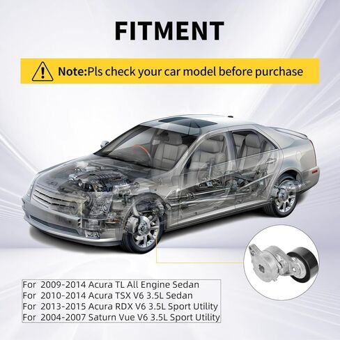 Drive Belt Tensioner 38341 Fit for Acura RDX/TL/TSX 2009-2015, For Saturn Vue 2004-2007 V6 3.5L Pulley Tensioners 38341, 89608 in Kuwait