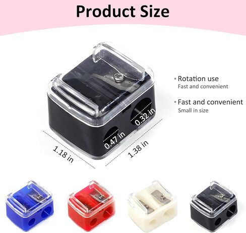 5 Pcs Manual Pencil Sharpener, Dual Holes Compact Colored Handheld Pencil Sharpener for Kids Adults School Office in Saudi Arabia