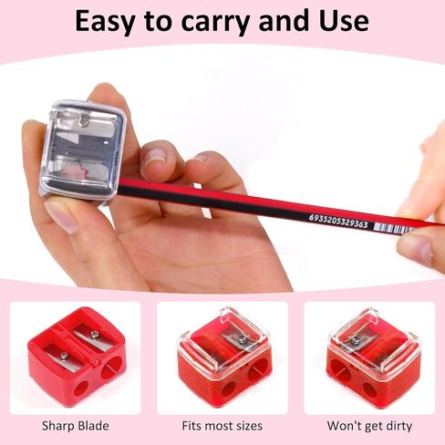 5 Pcs Manual Pencil Sharpener, Dual Holes Compact Colored Handheld Pencil Sharpener for Kids Adults School Office in Saudi Arabia