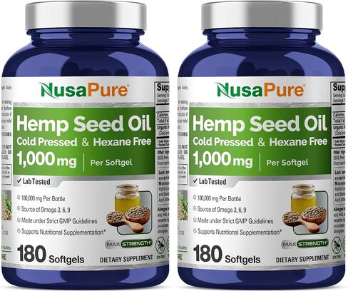 NusaPure Hemp Seed Oil Softgel 1000mg - 180,000mg per Bottle in Kuwait