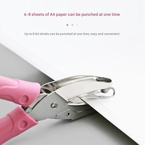 1 Pack Star Shaped Handheld Hole Paper Punch Metal Single Hole Paper Punch for DIY Craft Paper Scrapbook Puncher with Pink Soft Thick Cover (Pink,5mm) in Saudi Arabia