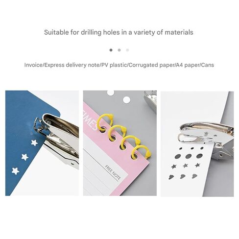 1 Pack Star Shaped Handheld Hole Paper Punch Metal Single Hole Paper Punch for DIY Craft Paper Scrapbook Puncher with Pink Soft Thick Cover (Pink,5mm) in Saudi Arabia