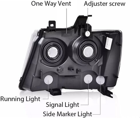 2pcs Headlights Assembly Set For 2007-2014 Chevy Tahoe Suburban 1500 2500/2007-2013 Chevy Avalanche LS LT LTZ Replacement Headlamp Chrome Housing Clear Reflector and Lens GM2503263 GM2502263 in Saudi Arabia