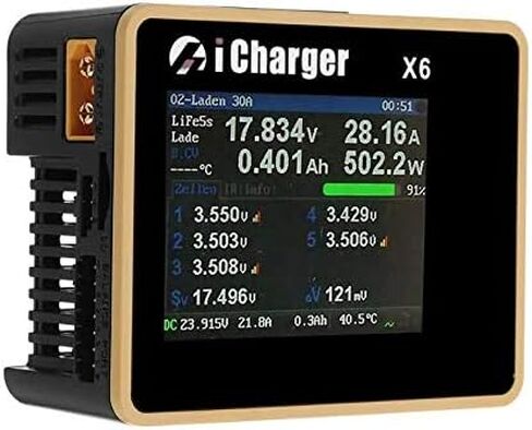 BuddyRC iCharger X6 800W 30A DC LCD Screen Smart Battery Balance Charger Discharger in Saudi Arabia