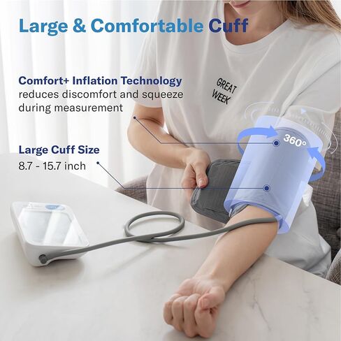 Alcedo Blood Pressure Monitor for Home Use, Accurate Upper Arm BP Machine with Large Cuff, Alarm Reminder, 2 x 120 Memory, Talking Function, FSA/HSA Eligible in Saudi Arabia