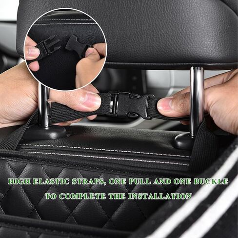 2PCS Car Seat Back Organizer, Waterproof Leather Hanging Backseat Organizer with Storage Pockets, Large Capacity Auto Trash Bag Collapsible Document Holder for Most Vehicles in Saudi Arabia