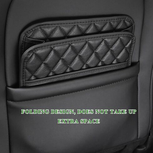 2PCS Car Seat Back Organizer, Waterproof Leather Hanging Backseat Organizer with Storage Pockets, Large Capacity Auto Trash Bag Collapsible Document Holder for Most Vehicles in Saudi Arabia