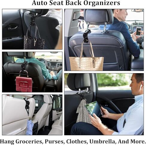 2 Pack Car Hooks,Bling Rhinestones Crystal Hooks Car Decorations Auto Seat Back Organizers Strong and Durable Backseat Hanger Storage,Universal Car Accessories in Saudi Arabia