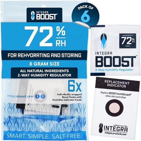 Integra Boost 2-Way Humidity Control Pack - Preserve Flavor & Control Humidity at 72% RH - Moisture Absorber for Herbs, Spices & More - 8 Gram (Pack of 6) in Saudi Arabia