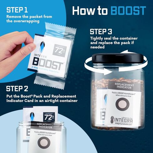 Integra Boost 2-Way Humidity Control Pack - Preserve Flavor & Control Humidity at 72% RH - Moisture Absorber for Herbs, Spices & More - 8 Gram (Pack of 6) in Saudi Arabia
