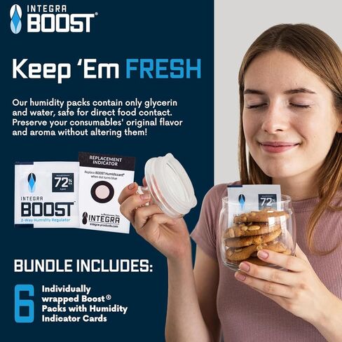 Integra Boost 2-Way Humidity Control Pack - Preserve Flavor & Control Humidity at 72% RH - Moisture Absorber for Herbs, Spices & More - 8 Gram (Pack of 6) in Saudi Arabia