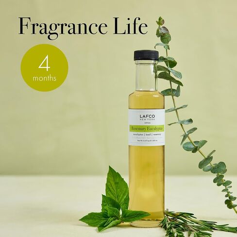 LAFCO New York Reed Diffuser Refill, Amber Black Vanilla - 8.4 oz - Up to 4-Month Fragrance Life - Includes Natural Wood Reeds - Free of Dyes & Propellants - Made in The USA in Saudi Arabia