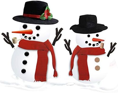 13Pcs Snowman Decorating Kit Snowman Hat Scarf Eyes Nose Mouth Making Building Accessories for Winter Christmas Holiday Party Outdoor Toys Decoration in Saudi Arabia