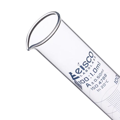 أسطوانة متدرجة من EISCO، 100 مل - فئة التسامح A ± 0.50 مل - قاعدة مستديرة - تخرجات زرقاء - زجاج بوروسيليكات 3.3 in Saudi Arabia
