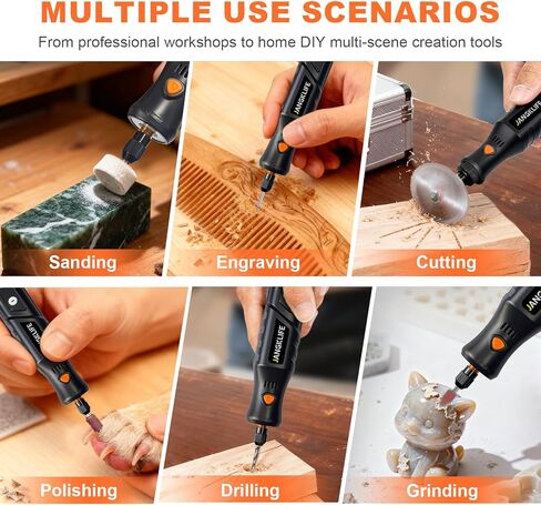JANGKLIFE Mini Cordless Rotary Tool Kit, 5-Speed ​​Adjustable and USB Rechargeable with 61 Accessories for Sanding, Polishing, Drilling, Etching, Engraving, DIY Crafts in Saudi Arabia