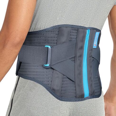 T TIMTAKBO حجم كبير 3XL دعامة الظهر مع وسادة دعم قطني للرجال والنساء دعم الظهر لعلاج السمنة، حزام خصر سريع لتخفيف آلام أسفل الظهر (أسود-3XL مناسب للبطن 47"-55") in Saudi Arabia