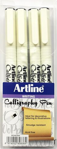 Artline EK-240W4 Calligraphy Pen - Assorted (Pack of 4), Black in Saudi Arabia