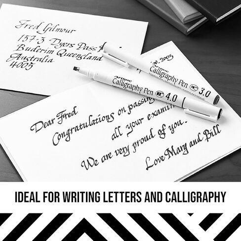 Artline EK-240W4 Calligraphy Pen - Assorted (Pack of 4), Black in Saudi Arabia