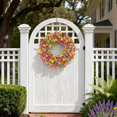 Ammyoo Artificial Flowers Garland Ivy, 4 Pack 5.9 FT Spring Summer Decor UV Resistant Fake Mums Floral Vine Silk Daisy Hanging Flower for Home Garden Wedding Decor Photo Booth Backdrop(Mix) in Kuwait