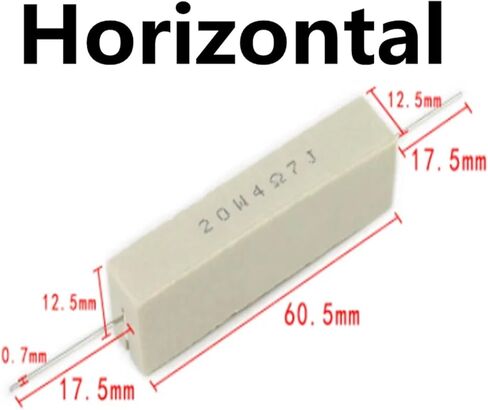 2PCS/Lot 20W Cement Resistance 5% 0.1~100K 0.33 0.47 0.5 2.2 3 3.3 4 5 8 10 22 30 50 56 82 100 200 300 470 680 820 1K 50K Ohm(Vertical 30 Ohm) in Saudi Arabia