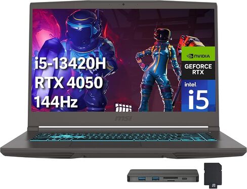 أحدث كمبيوتر محمول للألعاب MSI GF63 لعام 2022، شاشة 15.6 بوصة عالية الدقة، معالج Intel Core i5-10500H، ذاكرة الوصول العشوائي 32 جيجابايت، 1 تيرابايت SSD + 1 تيرابايت HDD، رسومات NVIDIA GeForce GTX 1650، لوحة مفاتيح بإضاءة خلفية، Wi-Fi 6، Windows 11 Home in Saudi Arabia
