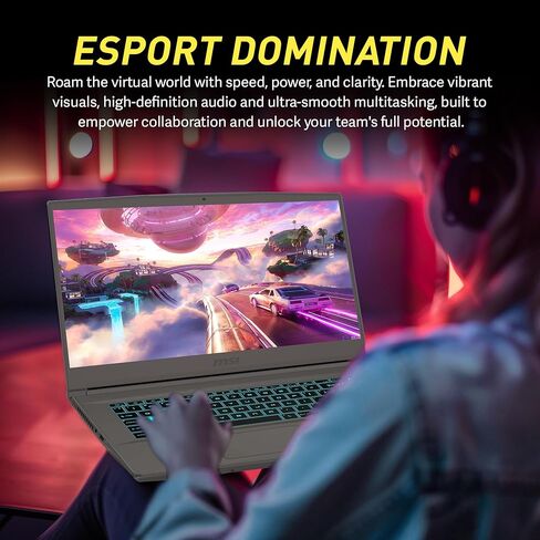 أحدث كمبيوتر محمول للألعاب MSI GF63 لعام 2022، شاشة 15.6 بوصة عالية الدقة، معالج Intel Core i5-10500H، ذاكرة الوصول العشوائي 32 جيجابايت، 1 تيرابايت SSD + 1 تيرابايت HDD، رسومات NVIDIA GeForce GTX 1650، لوحة مفاتيح بإضاءة خلفية، Wi-Fi 6، Windows 11 Home in Saudi Arabia