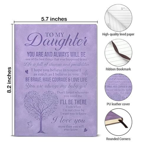 Daughter Gifts Journal Notebook from Mom Dad, 160 Pages Writing Notebook for Teen Girls, Daughter Gift Ideas for Birthday, Graduation, Christmas in Saudi Arabia