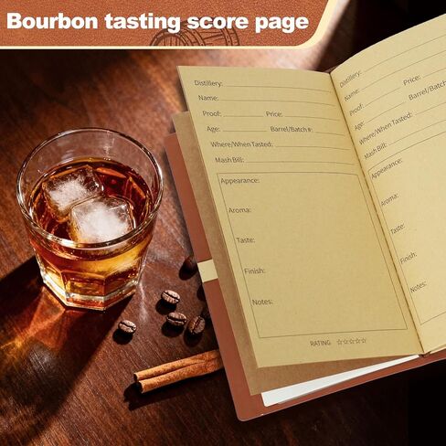 Bourbon Gifts Leather Journal Notebook with Pen, Bourbon Gifts for Men,Christmas,Birthday,Father's Day gifts,Lined Journal and Recording Tasting Notes,7x5 In in Saudi Arabia