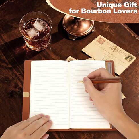 Bourbon Gifts Leather Journal Notebook with Pen, Bourbon Gifts for Men,Christmas,Birthday,Father's Day gifts,Lined Journal and Recording Tasting Notes,7x5 In in Saudi Arabia