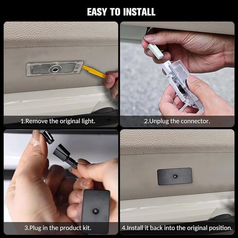 Car Door Logo Projector Lights – 2 LIghts Compatible with Tesla Accessories for Model Y / 3 / S/X (2016-2026), Ultra-Bright 3D Welcome Lights (4-Pack), No Fade HD Projection in Saudi Arabia
