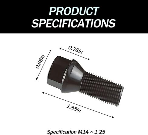 BESULEN 4PCS Car Wheel Lug Bolt Stud, OEM#36136781151 M14 x 1.25 Overall Length 48mm Vehicle Wheel Lug Bolt Nuts Stud, Conical Seat Auto Tire Nut Kit, Compatible with F30 F35 F10 in Saudi Arabia