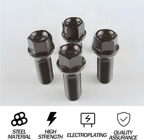 BESULEN 4PCS Car Wheel Lug Bolt Stud, OEM#36136781151 M14 x 1.25 Overall Length 48mm Vehicle Wheel Lug Bolt Nuts Stud, Conical Seat Auto Tire Nut Kit, Compatible with F30 F35 F10 in Saudi Arabia