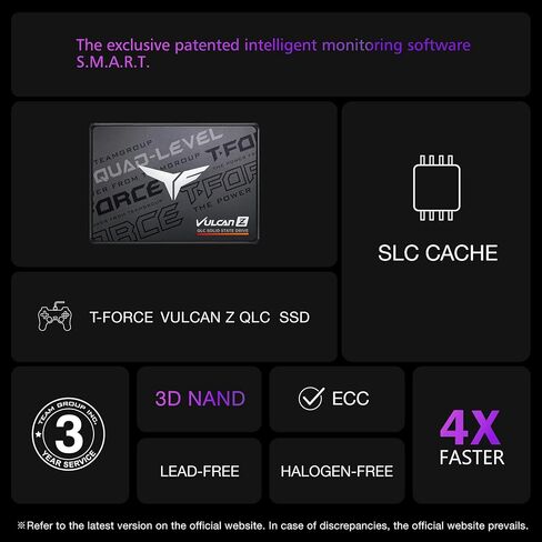 TEAMGROUP T-FORCE Vulcan Z 240GB SLC Cache 3D NAND TLC 2.5 Inch SATA III Internal Solid State Drive SSD (R/W Speed up to 520/450 MB/s) T253TZ240G0C101 in Kuwait