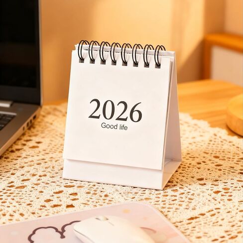 تقويم مكتب صغير من يناير 2026 إلى يونيو 2027، تقويم مكتب صغير لسطح المكتب وتقويم قلاب للتخطيط وتنظيم الجدول اليومي (أبيض) in Kuwait