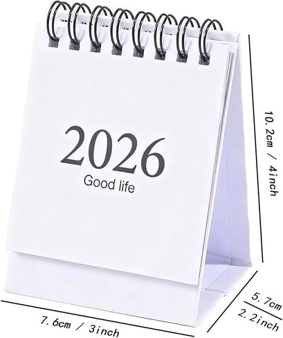 تقويم مكتب صغير من يناير 2026 إلى يونيو 2027، تقويم مكتب صغير لسطح المكتب وتقويم قلاب للتخطيط وتنظيم الجدول اليومي (أبيض) in Kuwait
