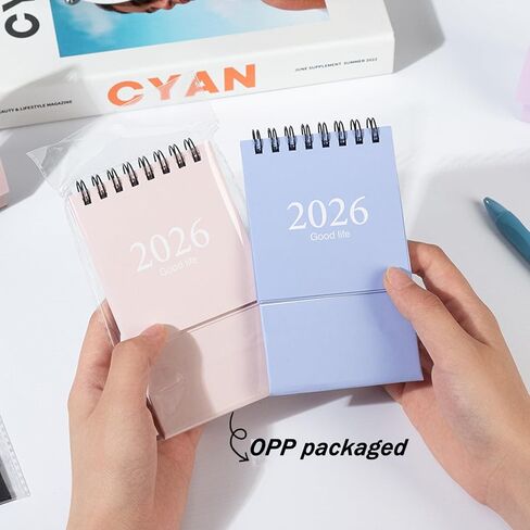 تقويم مكتب صغير من يناير 2026 إلى يونيو 2027، تقويم مكتب صغير لسطح المكتب وتقويم قلاب للتخطيط وتنظيم الجدول اليومي (أبيض) in Kuwait