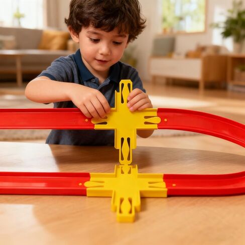 Cross Shape Racetrack Connectors Compatible with Hot Wheels – Easily Connect & Expand Your for Hot Wheels World, Perfect for Track Building Fun (1 Pack) in Kuwait