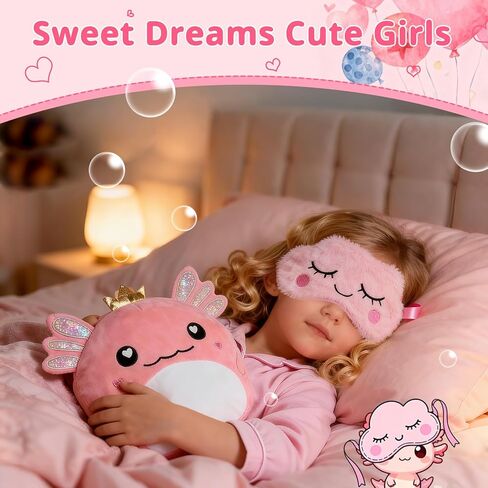 Axolotl Gift Set for Girls - Cute Axolotl Themed Gift Box with Fluffy Diary with lock and keys, Stickers, Pen and More Axolotl Accessories, Christmas Birthday Gifts for Girls in Saudi Arabia