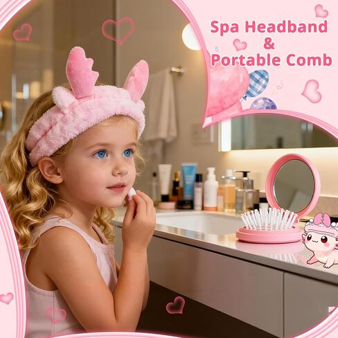 Axolotl Gift Set for Girls - Cute Axolotl Themed Gift Box with Fluffy Diary with lock and keys, Stickers, Pen and More Axolotl Accessories, Christmas Birthday Gifts for Girls in Saudi Arabia
