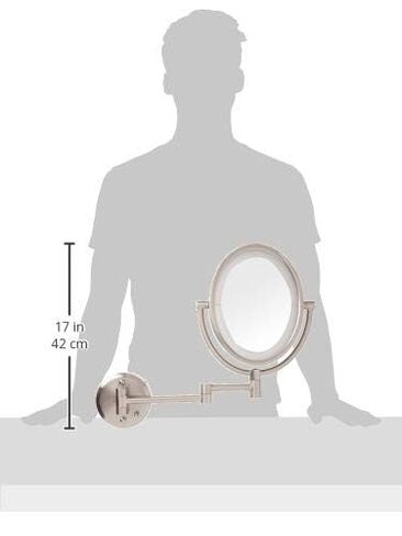 Jerdon Magnifying Makeup Mirror with LED Light -10X-1X Magnification & 15X Spot Mirror in Nickel Finish - Model HL9510NL in Saudi Arabia