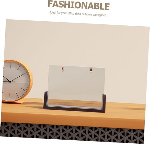 Angoily 1 Set Wooden Desk Calendar Holder Stand Sturdy Flip Calendar Display Rack for Photos Notes Versatile Acrylic Walnut Wood Design Office Accessory for Desktop Organization in Saudi Arabia
