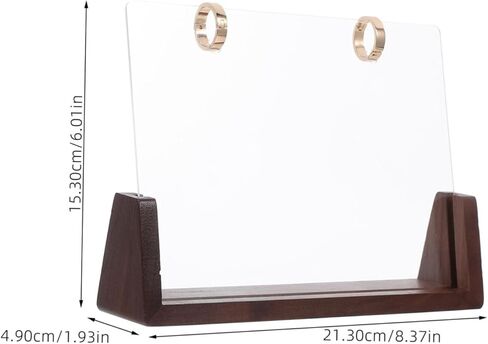 Angoily 1 Set Wooden Desk Calendar Holder Stand Sturdy Flip Calendar Display Rack for Photos Notes Versatile Acrylic Walnut Wood Design Office Accessory for Desktop Organization in Saudi Arabia